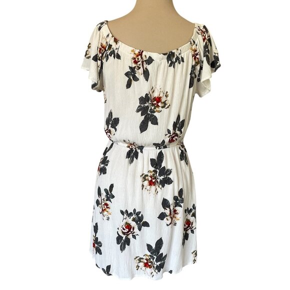 Rue21 Women's White with Floral Pattern Mini Sun Dress, Size L - Picture 3 of 7